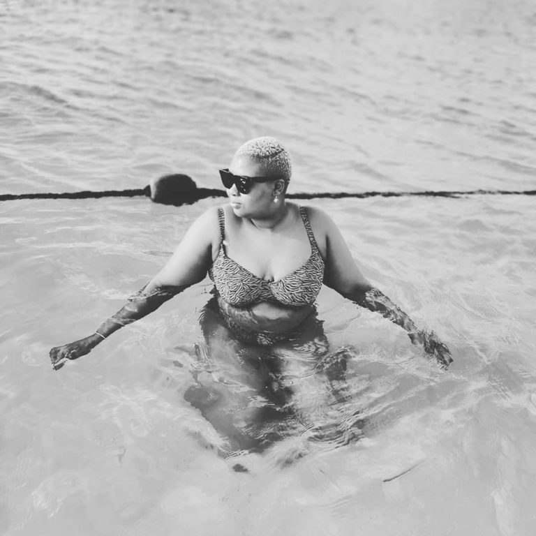 Anele Mdoda looks stylish in her Pink Bikini