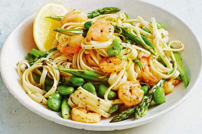 Garlic and lemon prawn pasta recipe