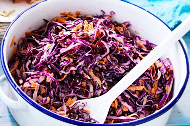 Red cabbage and craisin coleslaw recipe