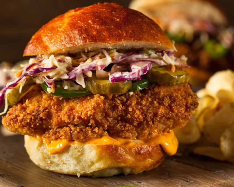 Air fryer crispy chicken burger