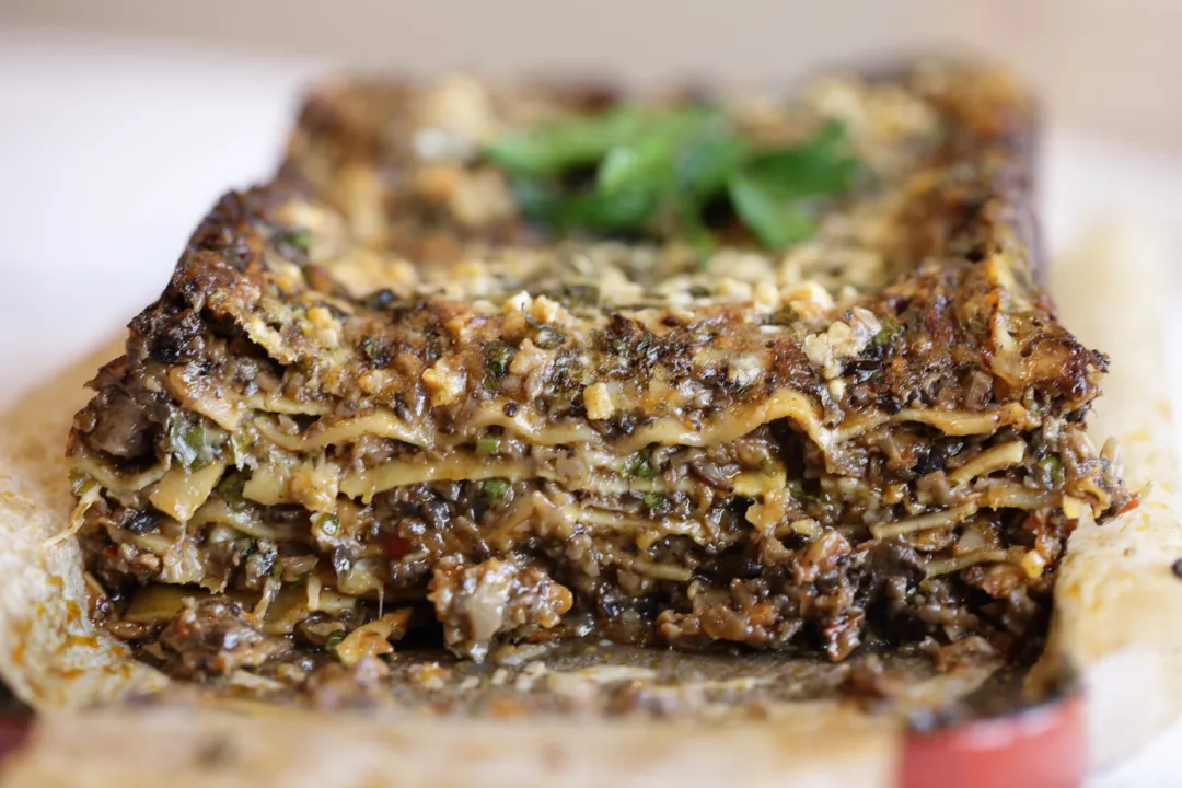 spicy mushroom lasagne