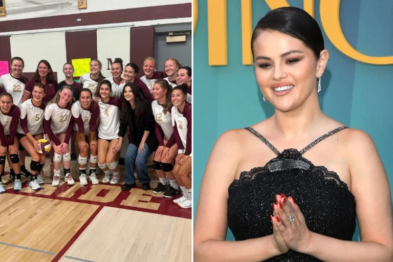 Selena Gomez appeared in a high school gym to give warm greetings to students in Colorado